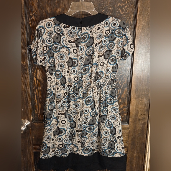 Tulle Black and Blue Abstract Mini Dress - Picture 4 of 8